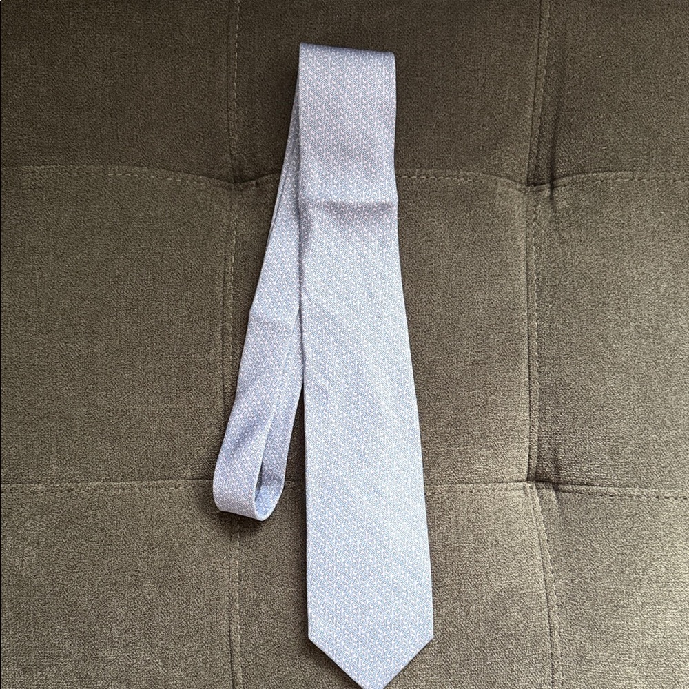 Blue and purple printed Hermes tie